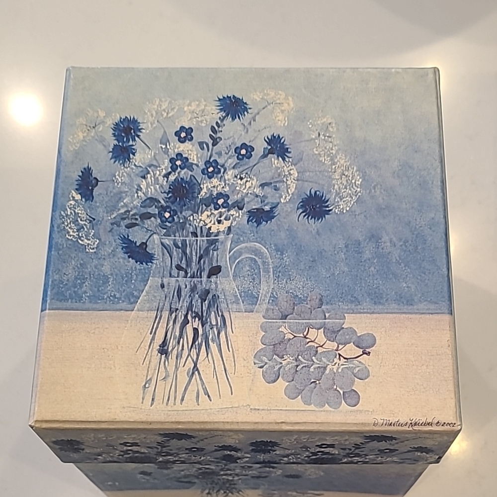 Bobs Boxes Freshly Picked Floral Blue Storage Box